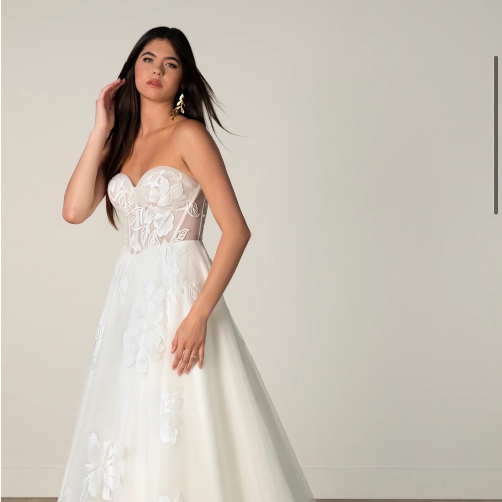 Stella York new with tags, never worn. Size 12. Chic Strapless Ivory Gown - Picture 2 of 12